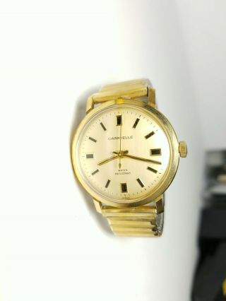 Vintage Caravelle By Bulova 17 Jewels Mens Watch In