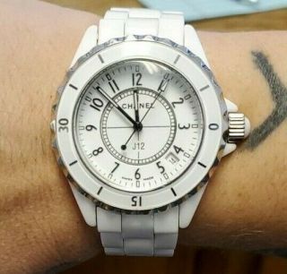 Womens Chanel J12 White Ceramic 38mm Watch No Box/papers