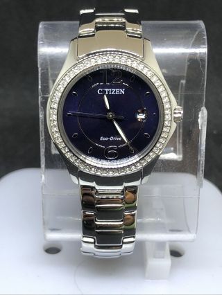 Citizen Eco Drive Silhouette Blue Dial Stainless St Ladies Watch Fe1140 - 86l 50