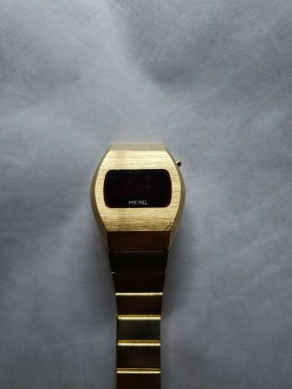 Vintage Solid State Led Computer Watch By Windert Red Led Face 1970 