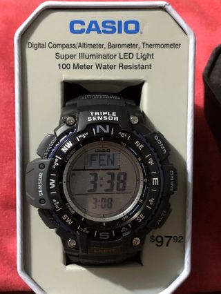 Casio Triple Sensor Digital Watch With Compass/altimeter,  Barometer,  Thermometer