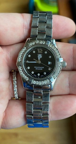 Tag Heuer Aquaracer Wrist Watch For Women Wrist Size 6.  5 No Extra Links