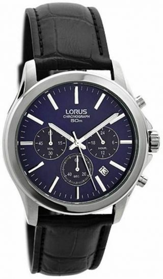 Lorus Gents Chronograph Leather Strap Watch - Rt389ax9 -
