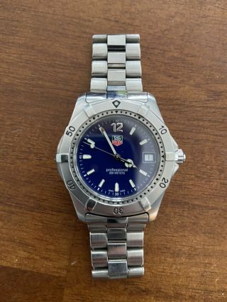 Tag Heuer 2000 Series Classic Professional Wk1113 Watch Men Blue Crystal