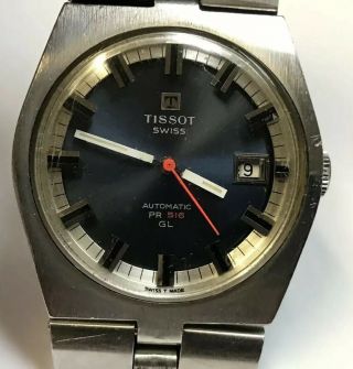 Vintage Mens Running Tissot Visodate Automatic Seastar Pr 516 Gl Wrist Watch