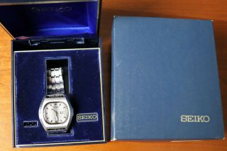 Vintage Seiko 7009 - 5019 Two Tone Gray Dial Automatic Watch W/box & Instructions