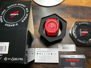 Authentic Casio G - Shock Carbon Core Guard Ga - 2100 - 4acr Casioak Red