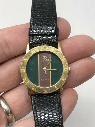 Vintage Gucci Watch Red/green Dial Rare