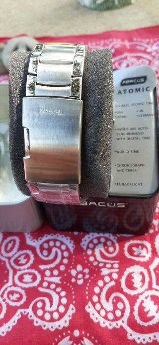 Au8001 Abacus Atomic Stainless Steel Fossil Men 
