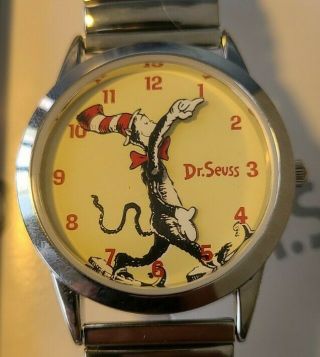 Vintage Authentic Dr.  Seuss Tick Tocking Time Tickers Watch Cat In The Hat