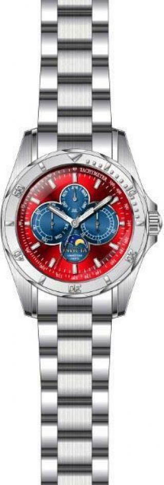 Invicta Specialty 28596 Men ' s Red Round Analog Day/Date Month Moon Phase Watch 2
