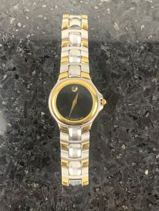 Ladies Movado Watch Stainless Steel Two Tone Sapphire Crystal 81 E4 9821