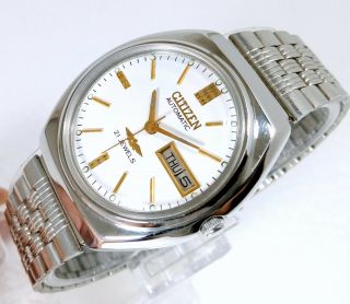 Citizen Automatic Wind Day Date White Dial Casual Men 