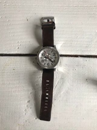 Nixon The 51 - 30 Chronograph Watch For Men With Brown Leather Band