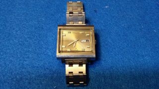Seiko Dx 6106 - 5419 1971 Automatic Movement Tv Watch Hacking Function Gold
