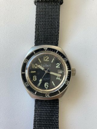 Vintage 70s 38mm Kelbert Diver Watch Automatic Eta Swiss 20 Atm Mechanical