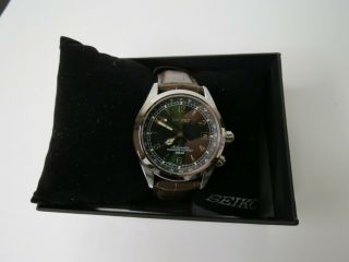 Seiko Alpinist Automatic Watch Green Dial SARB017 Brown Leather 2