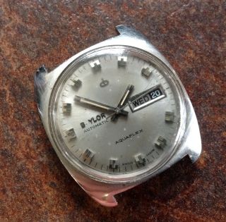 Vintage Baylor Aquaflex Gents Automatic Watch - Running / Spares Or Repairs