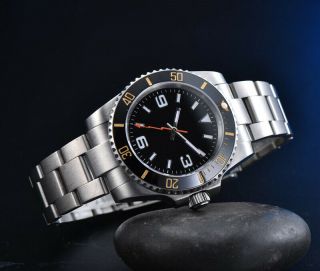 40mm Bliger Sterile Black Dial Orange Hand Automatic Movement Mens Watch