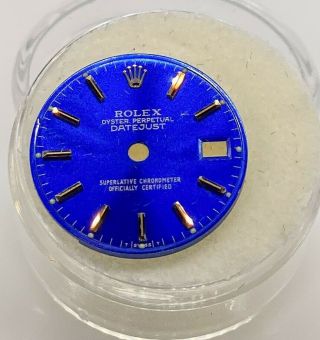 Custom Rolex Cobalt Blue Ladies Datejust 18k Yellow Gold Dial 69173 6917 6517