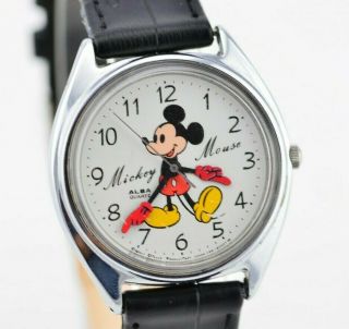 K845 Vintage Disney Mickey Mouse Alba Quartz Watch Y561 - 6000 Japan Jdm 141.  2