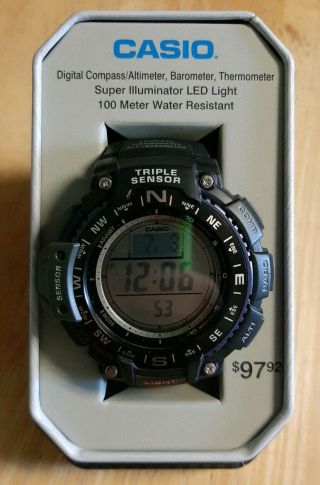 Casio Triple Sensor Mens Watch Sgw1000 - 1atn Compass Thermometer Altimeter Ab