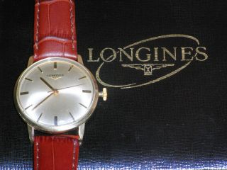 9ct Gold Longines Gents Watch Dated 1966,  Serviced,  17 Ruby Jeweled 280 Movement
