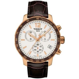 Tissot T095.  417.  36.  037.  00 Quickster Mens Brown Strap Chronograph Watch