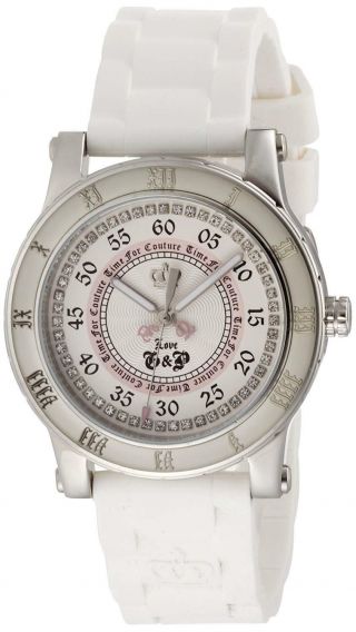 Juicy Couture 1900417 Hrh White Silicone Band Stainless Steel Case Watch