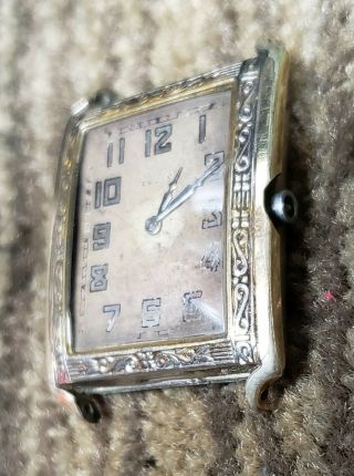 Vintage 1920s Art Deco Elgin 2 - Tone Hinged - Case 14gf Wristwatch For Restoration