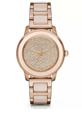 Michael Kors Kinley Rose Gold - Tone Blush Acetate Bracelet Watch Mk6432 N2