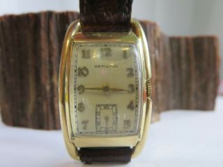 Vintage Hamilton Curved Wristwatch 17 Jewels - 980 Movement - 14k Gold Filled E1