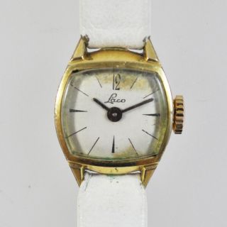 Laco Armbanduhr - Alte Vintage Damenuhr Handaufzug - Walz Gold Doublé 20 Mikron