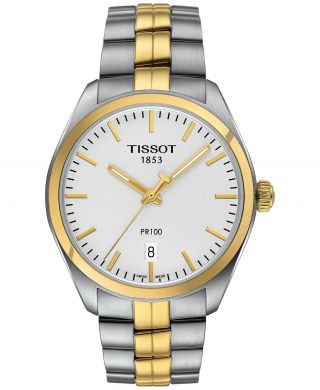 Tissot Pr100 Swiss Quartz Two Tone Stainless Steel Ladies Watch T1012102203100