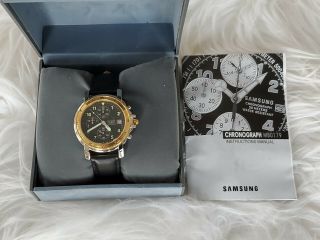 Samsung Chronograph Black - Dial - Date Leather Band Mb0179 Mk4