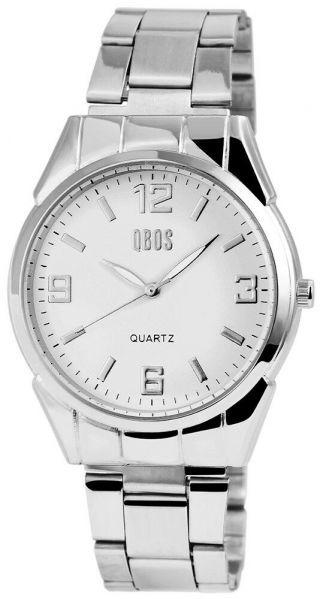 Qbos Herrenuhr Weiß Silber Analog Metall Quarz Armbanduhr Xrp3042250015