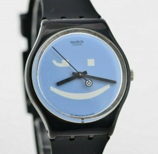 K488 Vintage Swatch Swiss Made Analog Quartz Watch Wink Light Blue Dial 17.  1