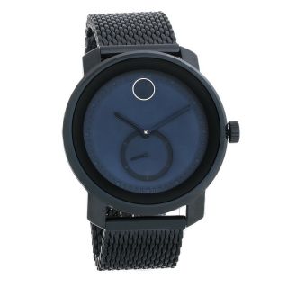 Movado Bold Mens Navy Blue Pvd Bracelet Swiss Quartz Watch 3600680