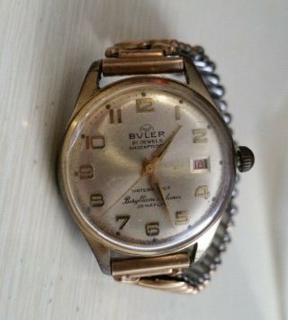 Vintage Buler 21 J Beryllium Balance Jemaflex Swiss Watch