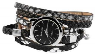 Damenuhr Wickelarmband Uhr Farbe Silber Schwarz Grau Modische Armbanduhr Schmuck 2