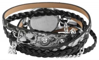 Damenuhr Wickelarmband Uhr Farbe Silber Schwarz Grau Modische Armbanduhr Schmuck 3