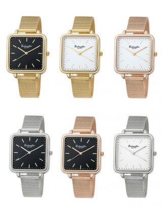Eichmüller Armbanduhr Milanese Uhr Eckig 35 Mm 3 Atm Pc21 Quarz Silber Rose Gold