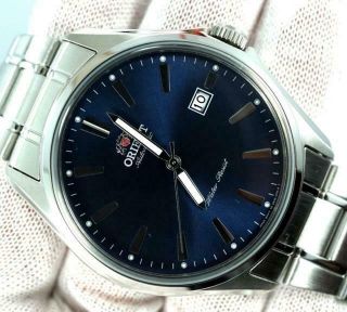 Orient Stainless Steel Automatic 42mm Date Watch Fer2d003do Dark Blue Dial