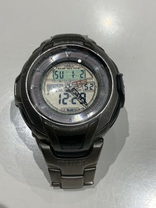 Vintage Casio Protrek Pathfinder Prg - 60t Titanium Wrist Watch For Men Very Rare