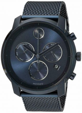 Movado Bold 3600403 Chronograph Blue Ion Plated Unisex Watch