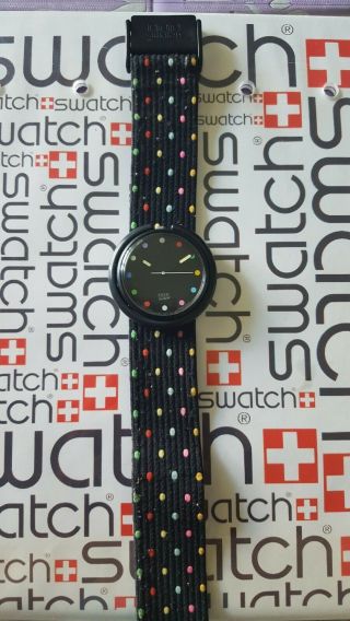 Swatch Parade PWBB121 1991 Pop 39mm Textile band loop missing 2