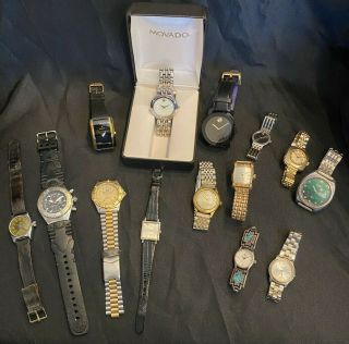 Assorted Vintage And Modern Watches; Movado Bulova Seiko Tissot Tag Heuer & More