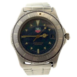 Tag Heuer Vintage 2000 Series Prof 972.  606f Navy Dial 200m Stainless Steel Watch