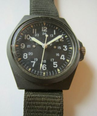 Vintage Stocker & Yale (sandy 184) Mens H3 Olive Drab Windup Military Watch