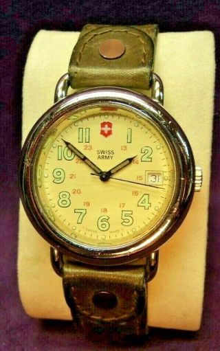 Victorinox Swiss Army Cavalry Mens Full Size Watch Cream Dial All